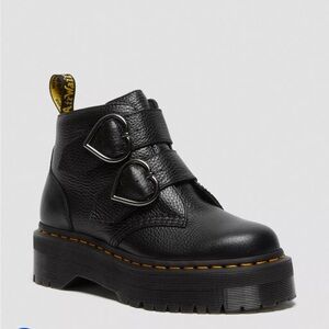 Dr Martens DEVON HEART
LEATHER PLATFORM
BOOTS (Black Milled Nappa Leather 8US)